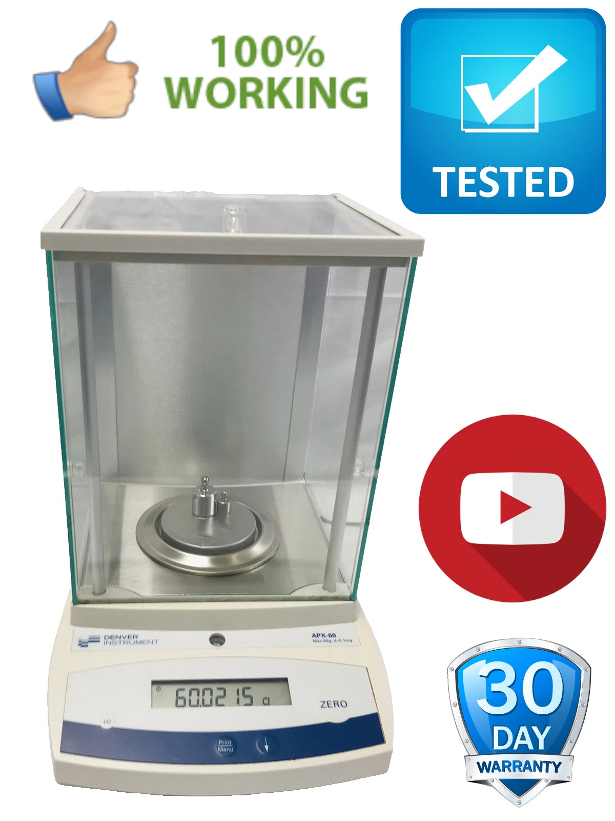 Denver Instruments APX-60 Digital Balance Scale 60g Capacity Tested Working