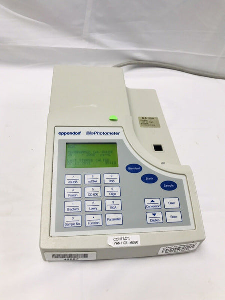 Eppendorf 6131 BioPhotometer Spectrophotom UV/Vis DNA RNA Oligo Protein Bacteria