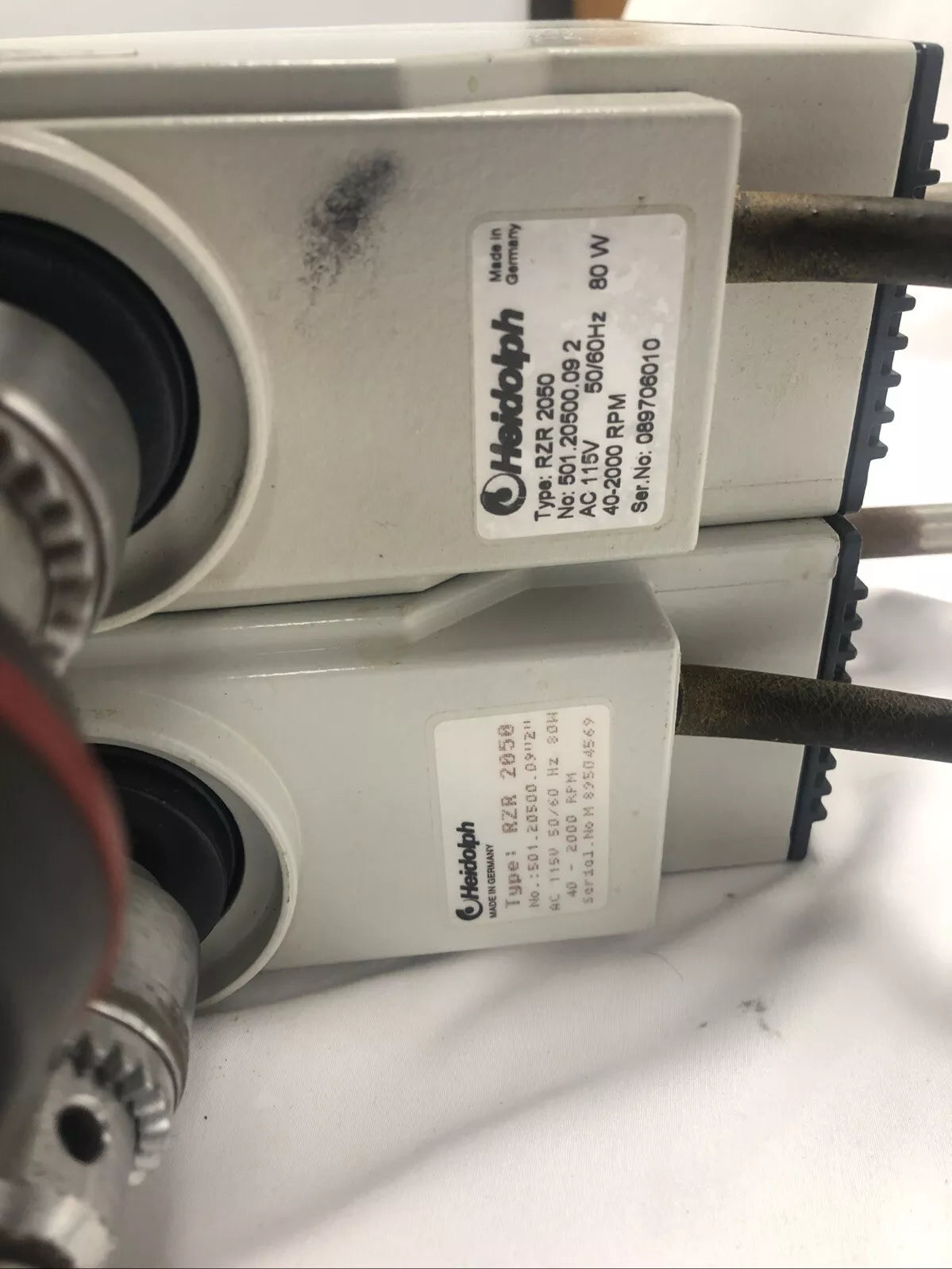 set of 2 Heidolph Instruments RZR 2050 Overhead Stirrer 501-20500-09