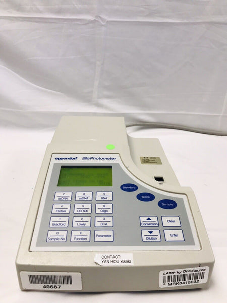 Eppendorf 6131 BioPhotometer Spectrophotom UV/Vis DNA RNA Oligo Protein Bacteria