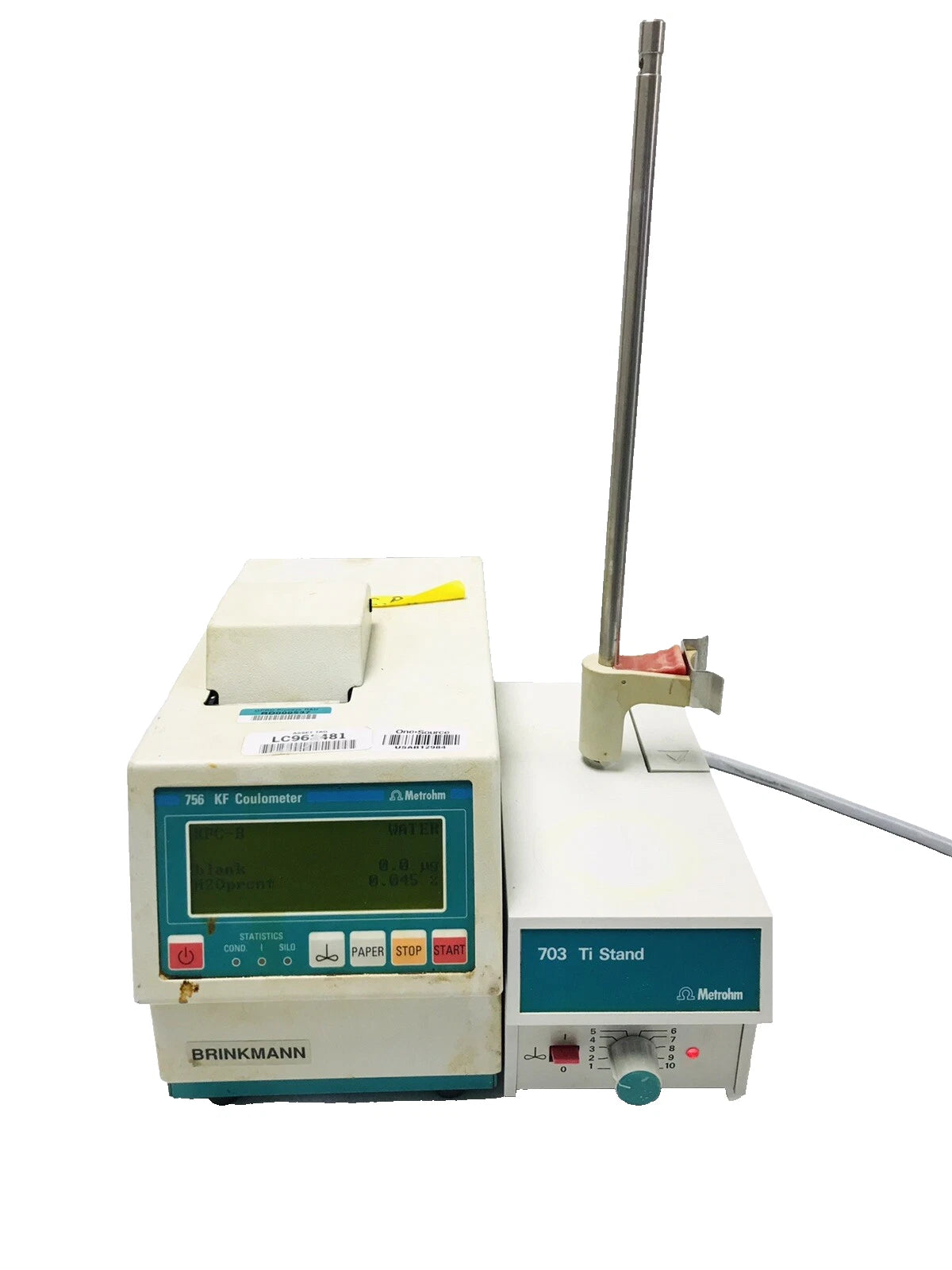 Metrohm 756 KF Coulometer with 703 Ti Stand Power Up Tested