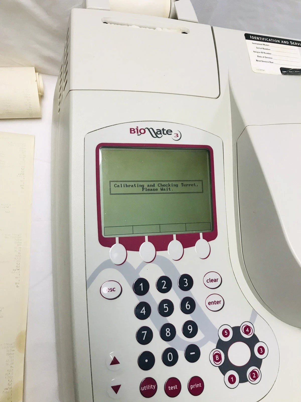 Thermo Scientific Biomate 3 UV Visable Spectrophotometer 335905P w/ Printer