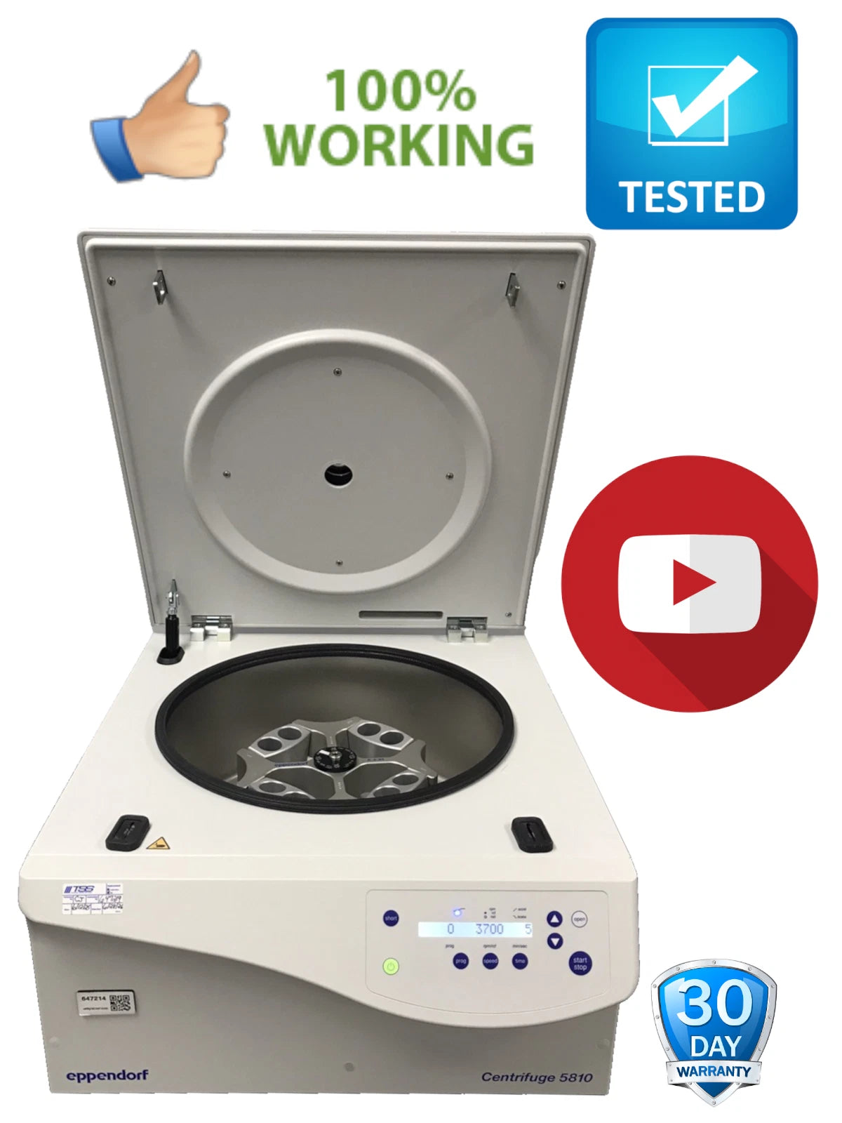 Eppendorf 5810 Benchtop Centrifuge (Newest Version) With A-4-44 Rotor 50mL