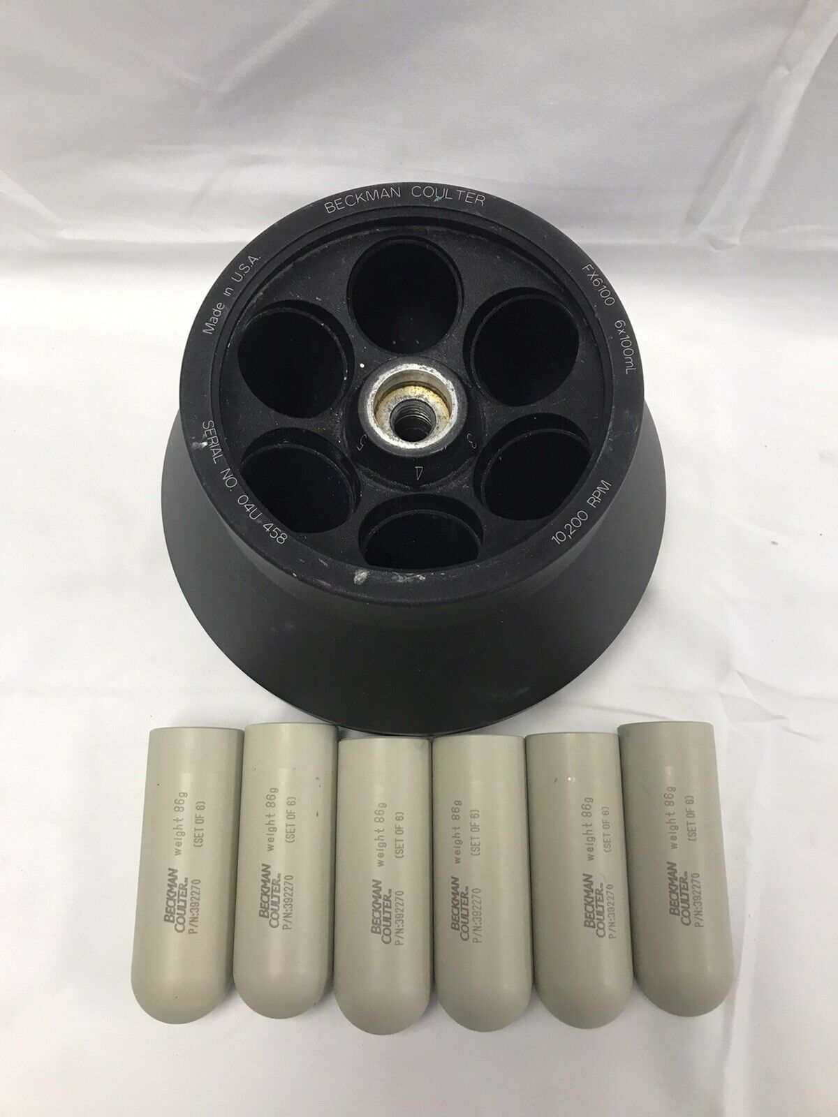 Beckman Coulter FX6100 Fixed Angle Rotor with 15mL Adapters 392270 for X-12