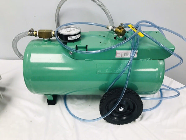 Leybold Trivac D8B Vacuum Pump with ARP 4-8 Exhaust Filter & Flexcell PR-4000 Reservoir