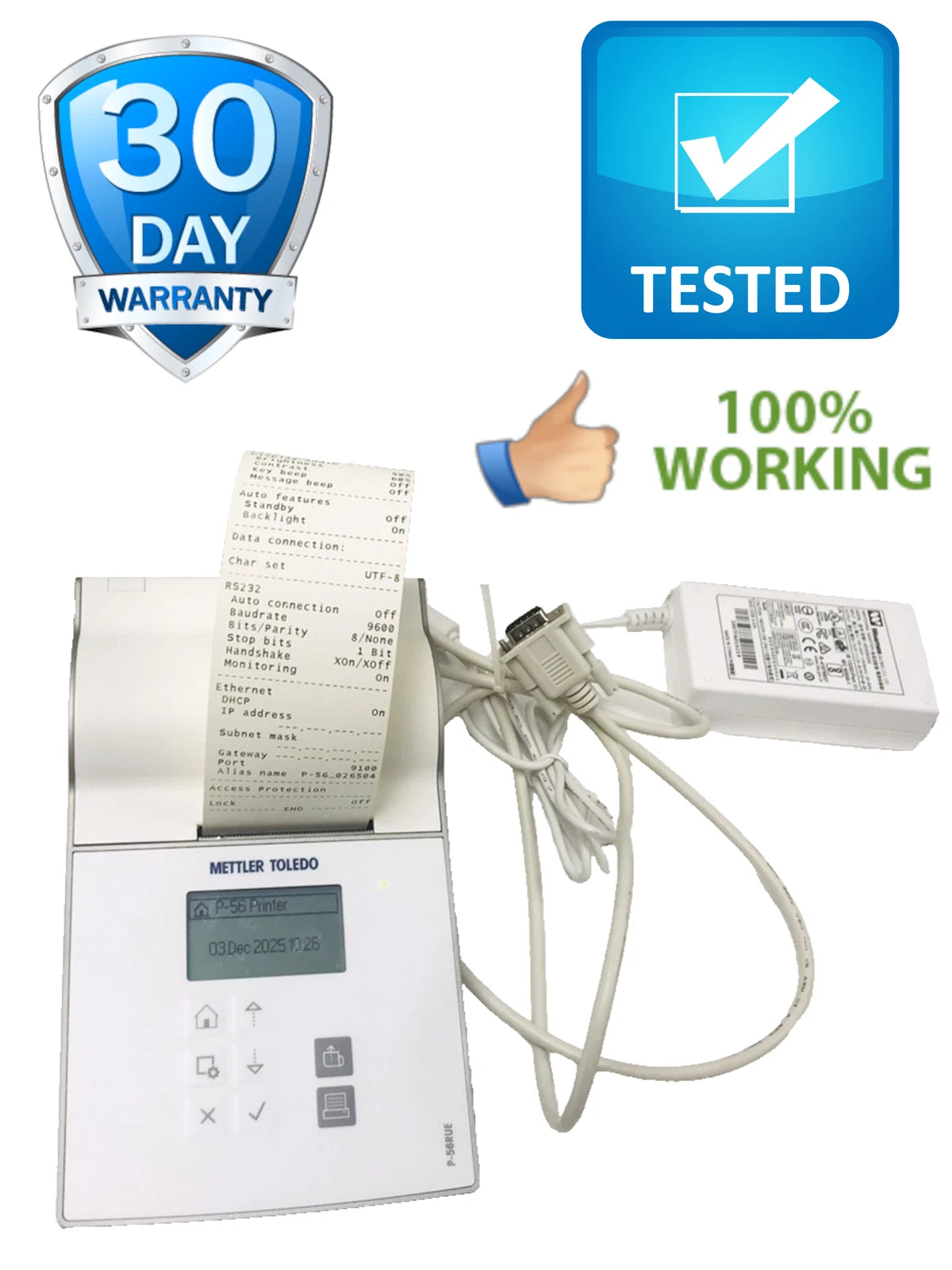 Mettler Toledo P-56RUE Thermal Printer For Analytical Balance & Scale Tested