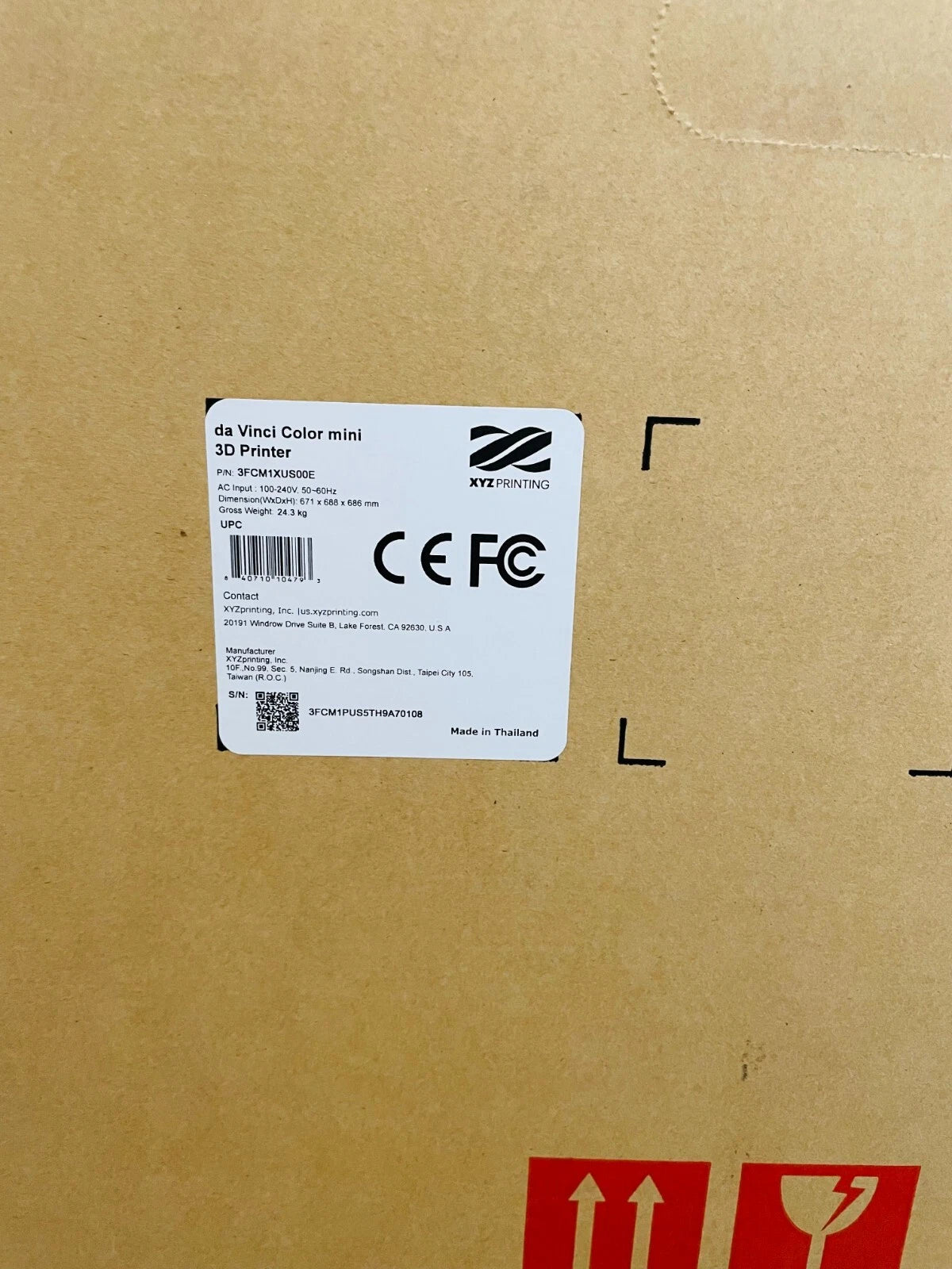 XYZ Da Vinci Mini Color 3D Printer - New -