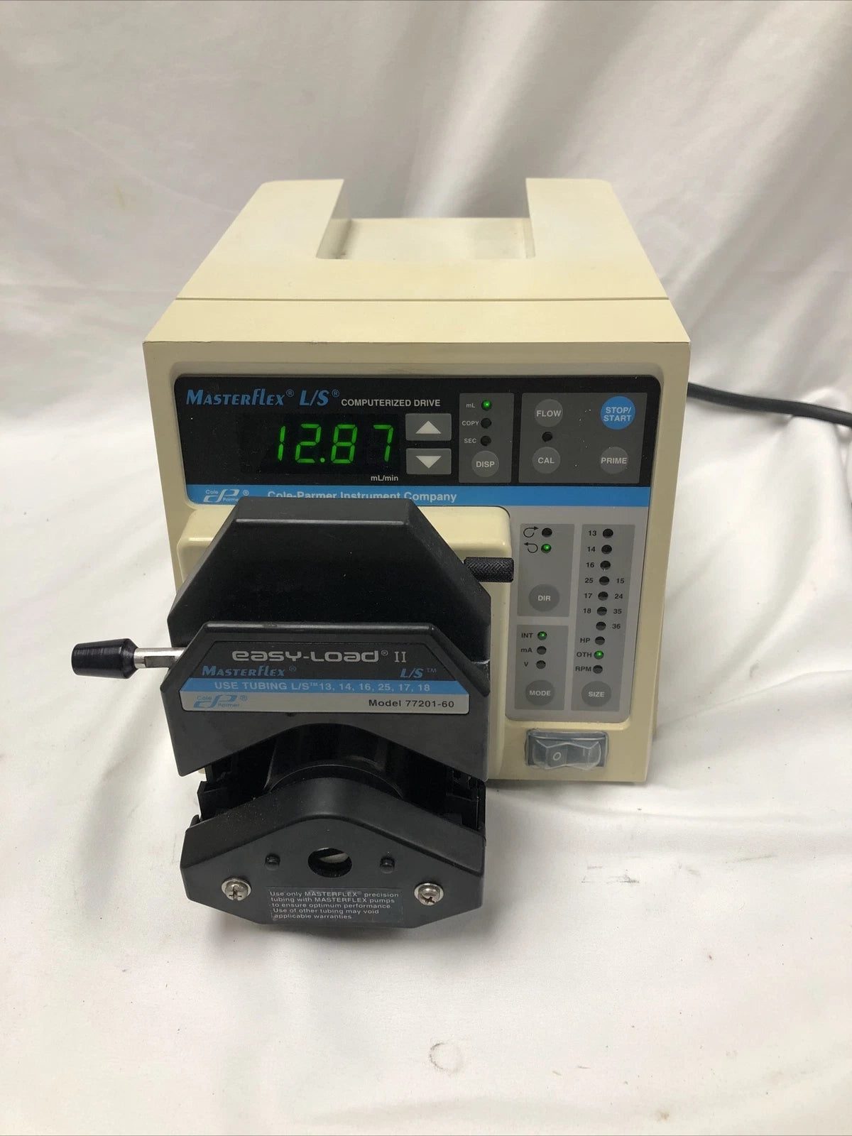 Cole-Palmer MasterFlex L/S Digital drive 7550-10 w/ Easy-Load II 77201-60 Working