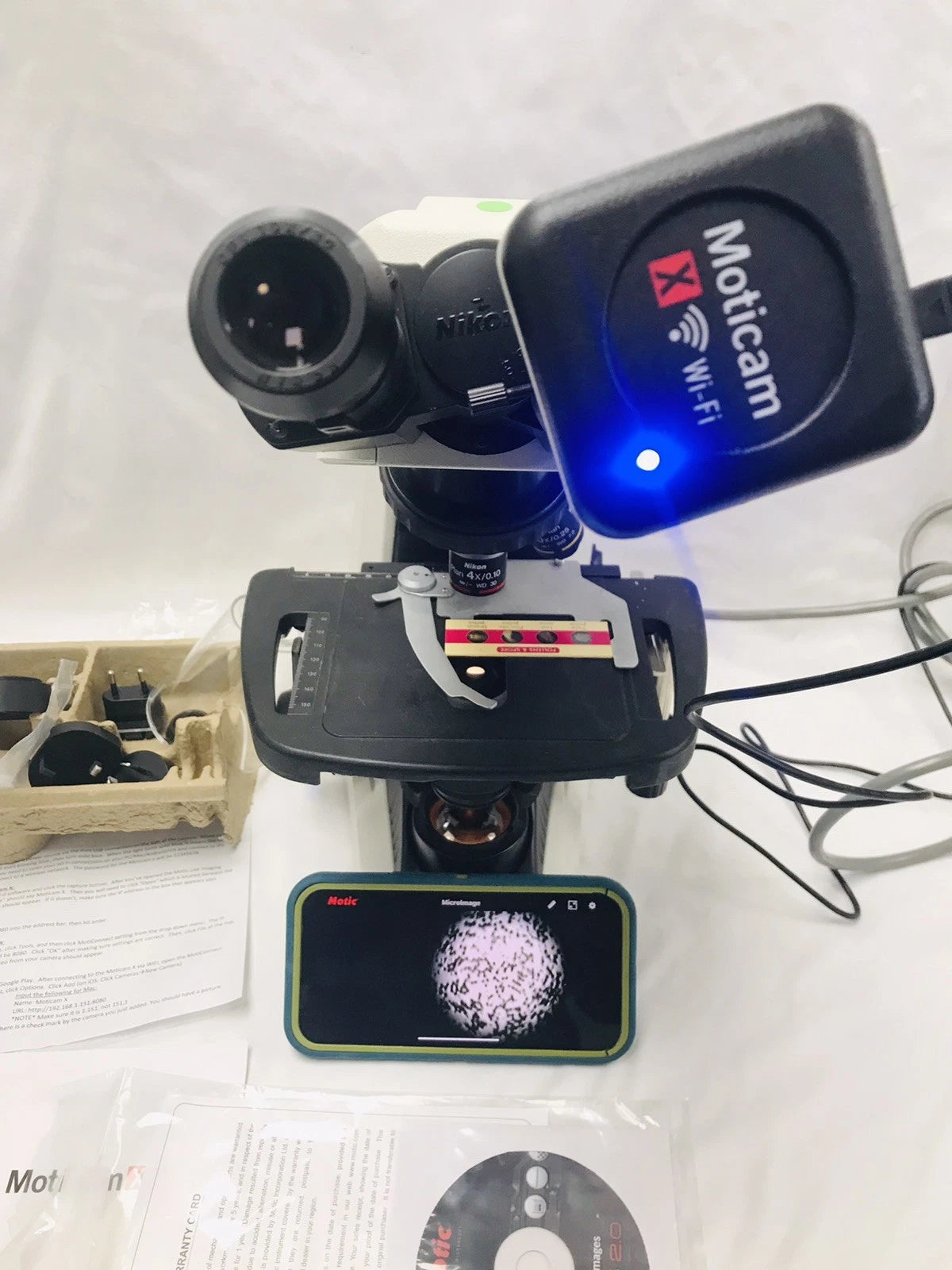 Motic Moticam X WiFi Digital Microscope Camera Mounts To Any Microscope Eyepiece