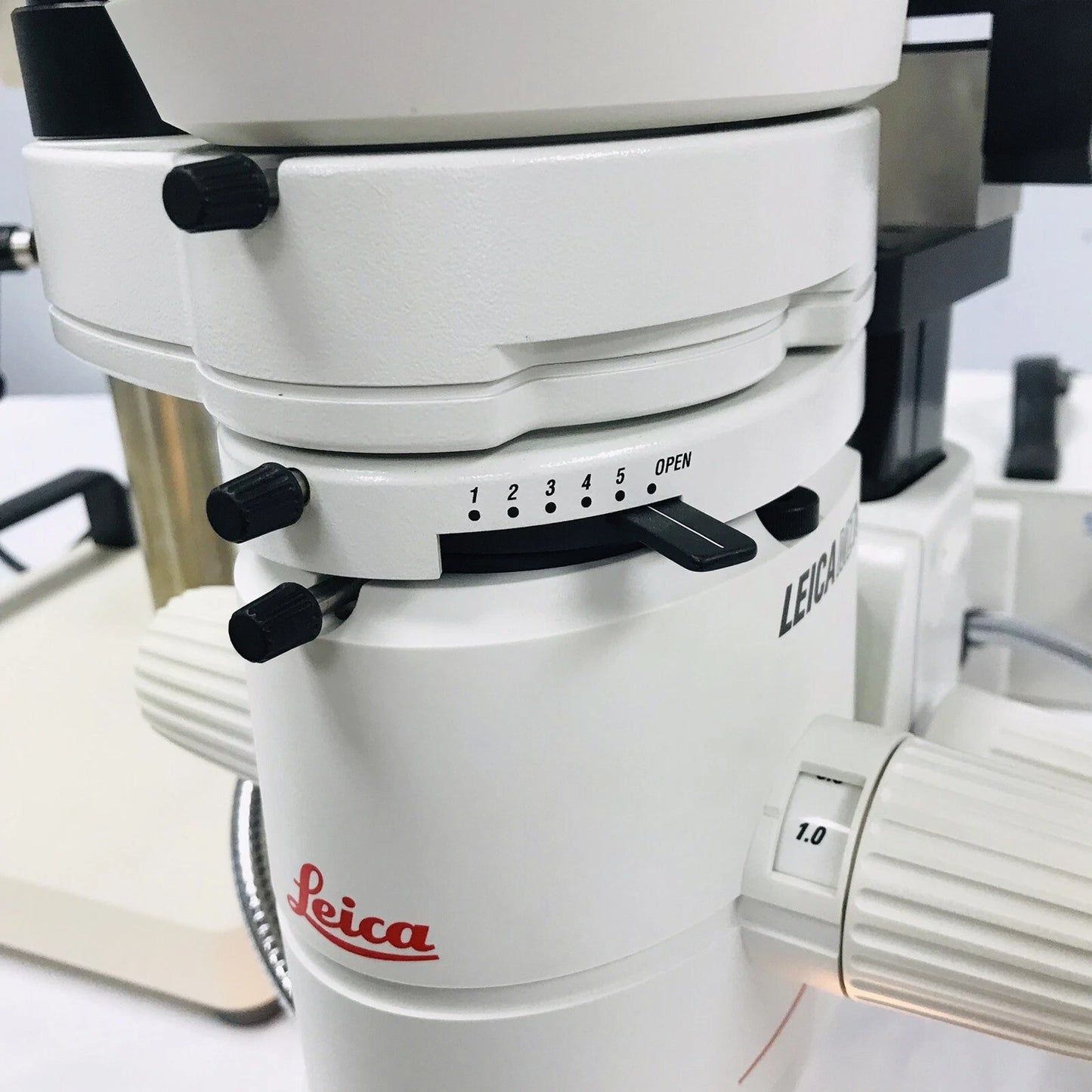 Leica MZ75 Stereo Zoom Microscope Inspection w/ Fiber Optic Lamp & Boon Stand