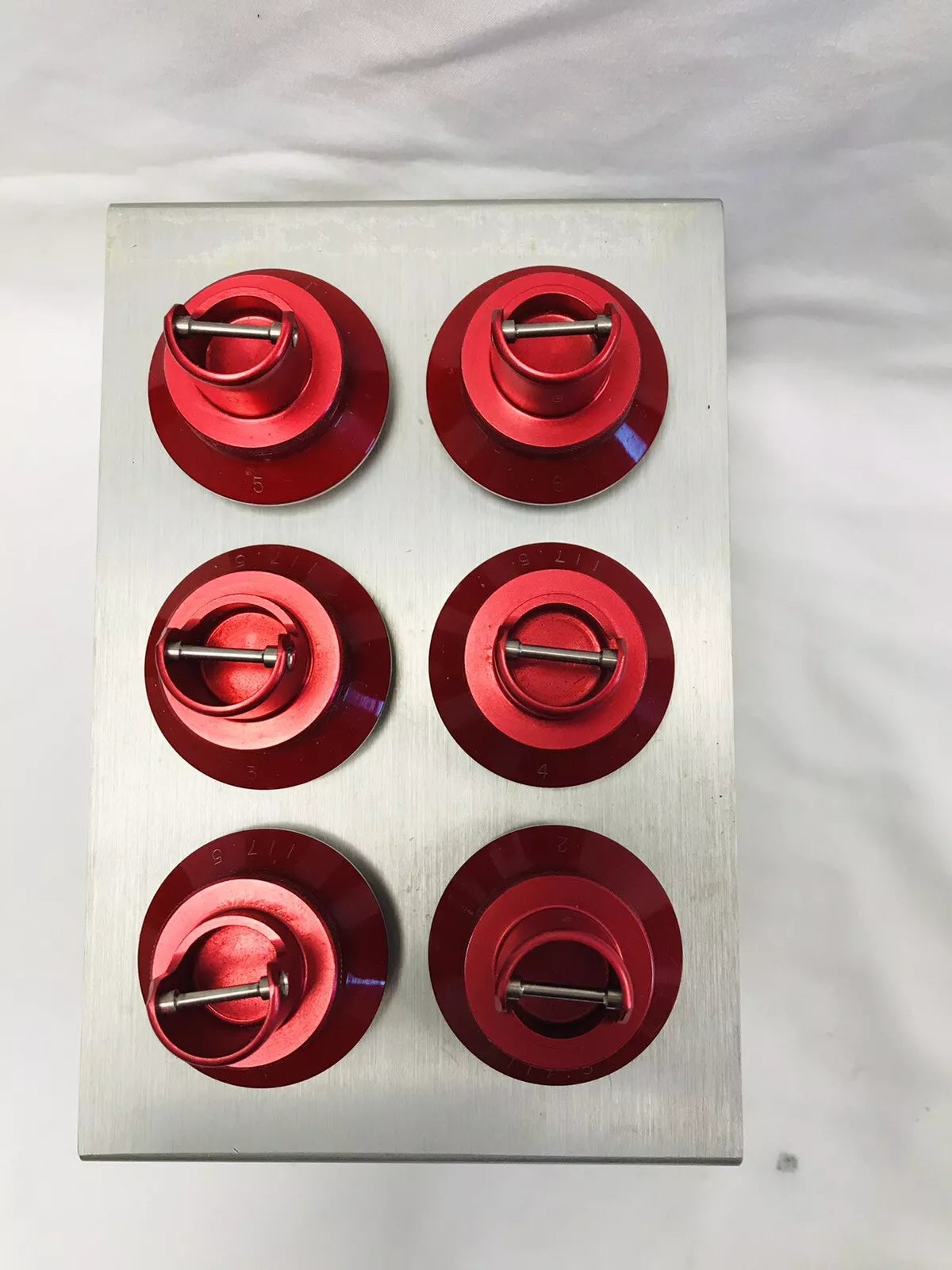Lot of 6 Beckman 117.5 Swing Rotor Tubes w/ Beckman 331186 Tube Holder Stand