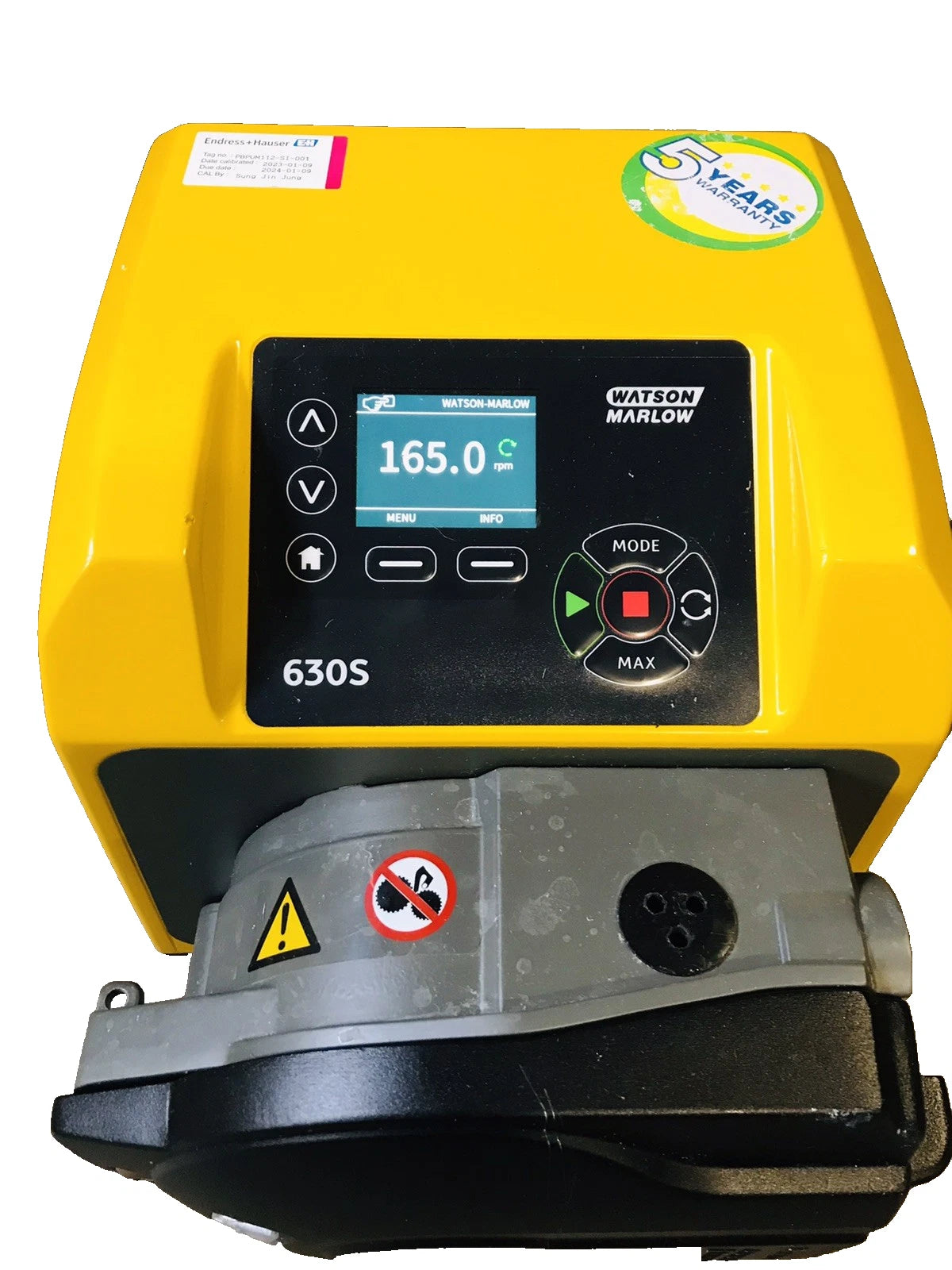 Watson Marlow 630s Peristaltic Pump 630sn/R Model Yellow Euro Plug E / F