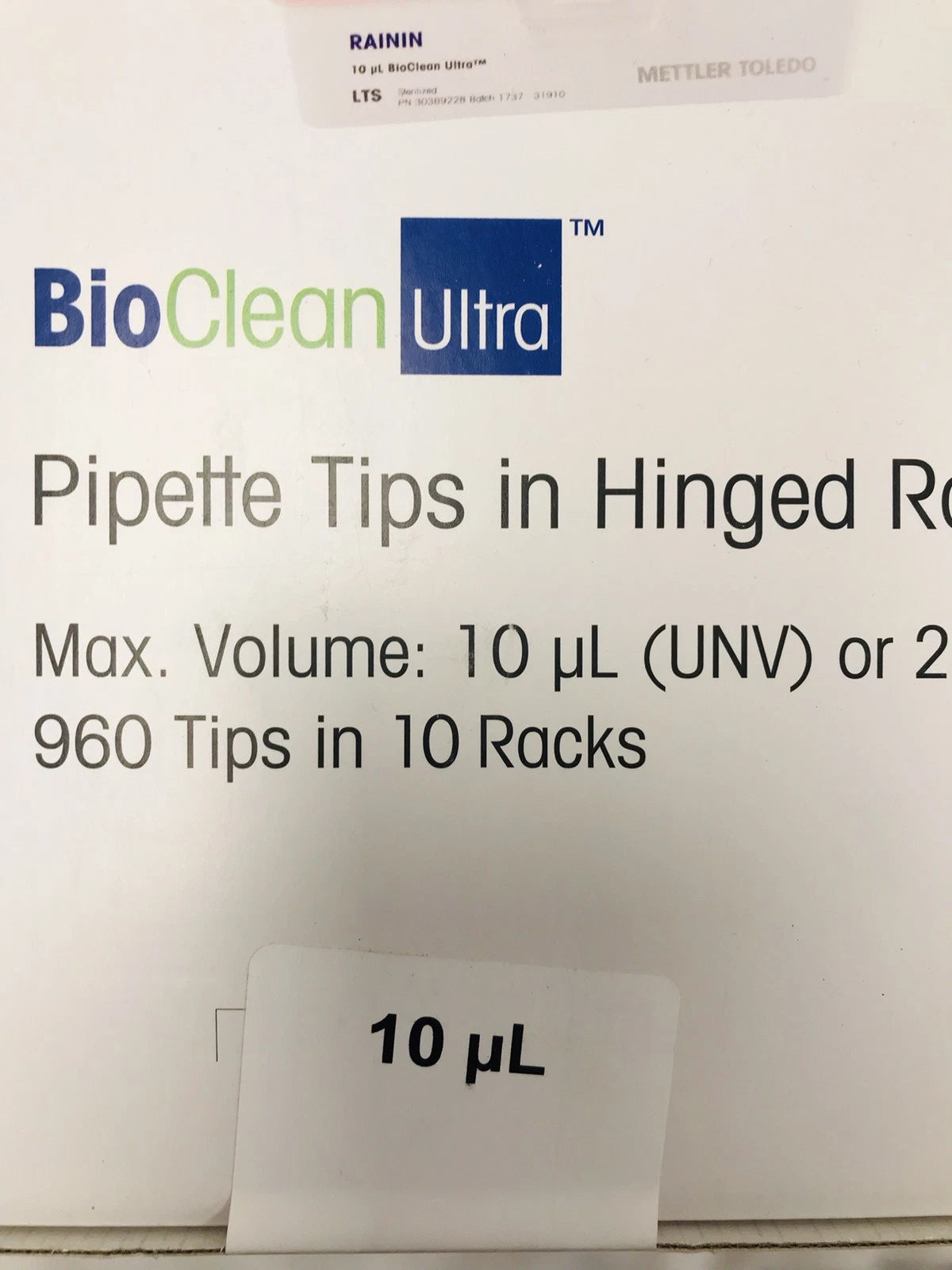 Share Sealed Rainin Pipette Tips RT UNV 10µL GLS 960A/10 - 2 Cases 30389179 Mettler