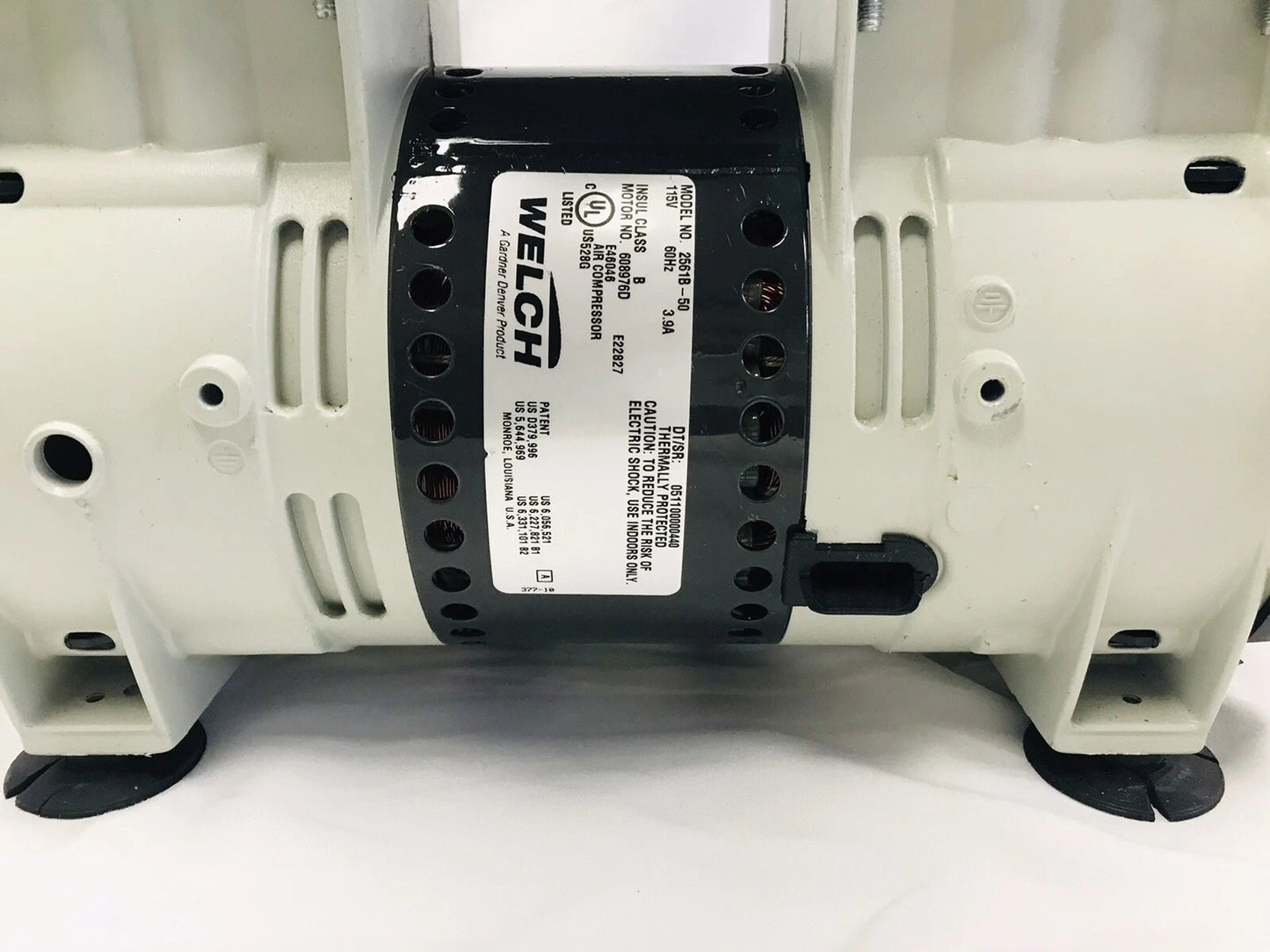 Welch 2561B-50 Piston Vacuum Pump 0.333 hp 1 Phase 115V AC Tested Working