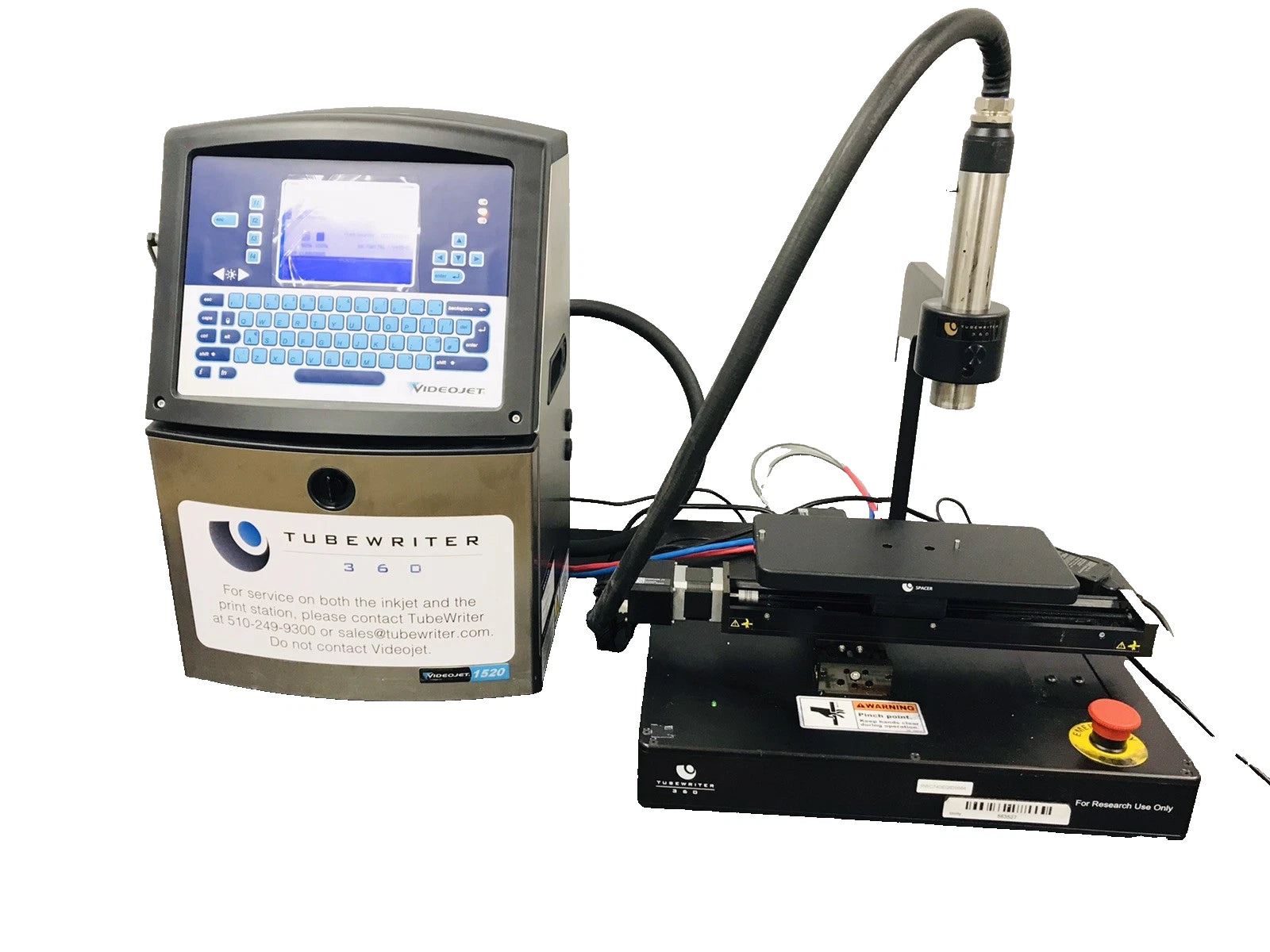 TubeWriter 360 Laboratory Vial Labeling System Videojet 1520 Printer ...