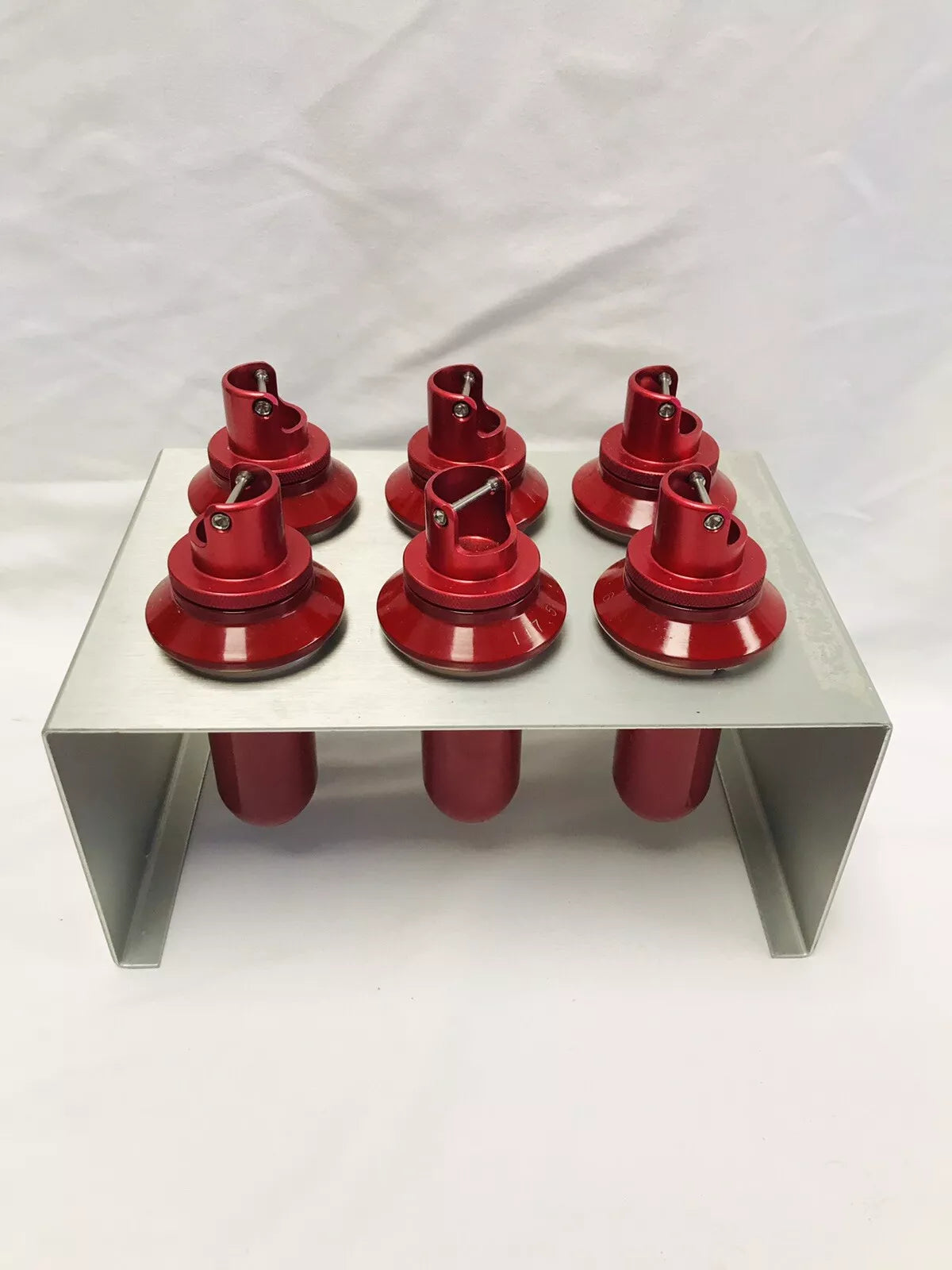 Lot of 6 Beckman 117.5 Swing Rotor Tubes w/ Beckman 331186 Tube Holder Stand