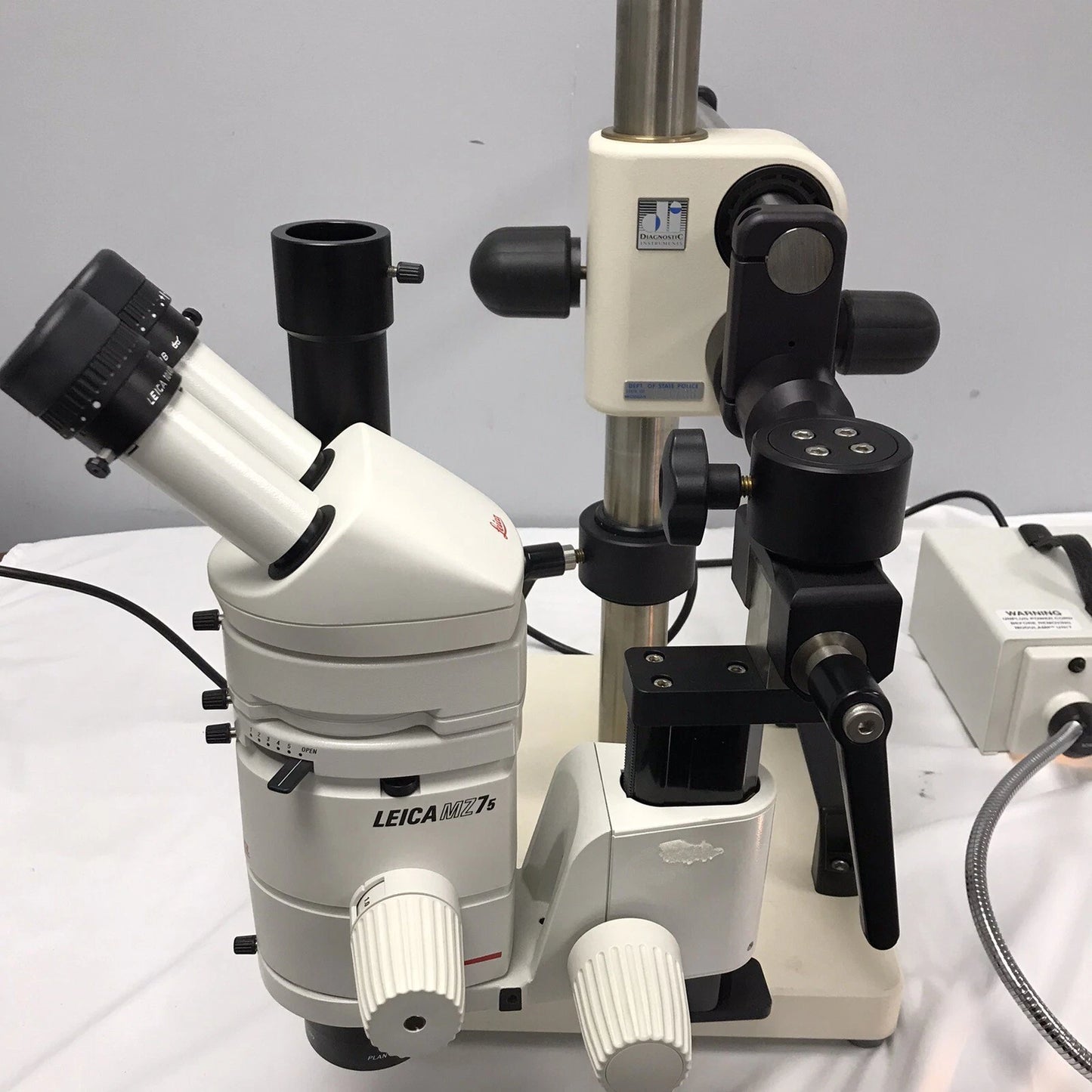 Leica MZ75 Stereo Zoom Microscope Inspection w/ Fiber Optic Lamp & Boon Stand