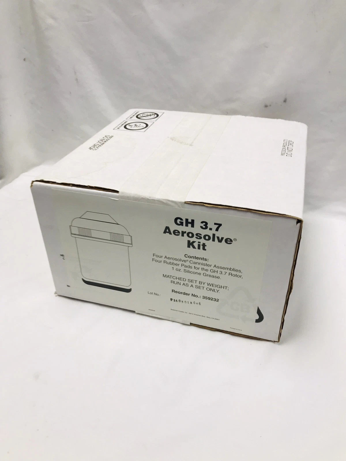 NEW Set of 4 Beckman Coulter 359232 Aerosolve Canisters & Lids for GH-3.7