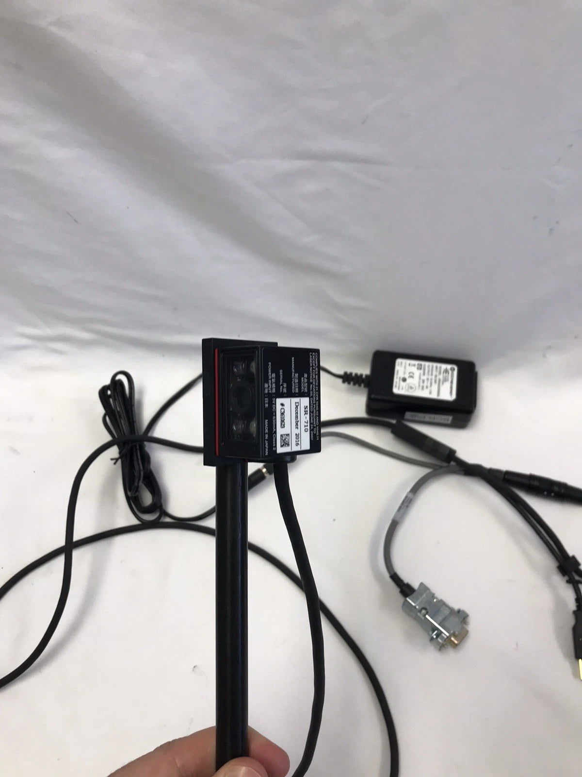 Keyence SR-710 Barcode Reader with Power Supply and Cords Tested Working Video