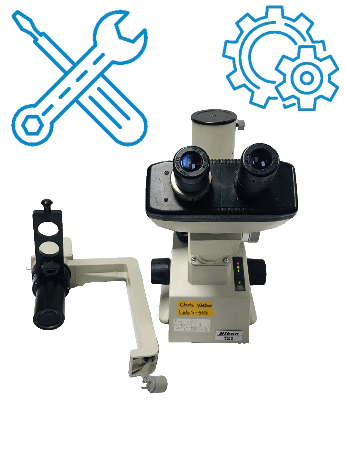 Nikon Inverted Microscope TMS with 3 Objectives AS-IS Parts / Repair 4x 10x 20x