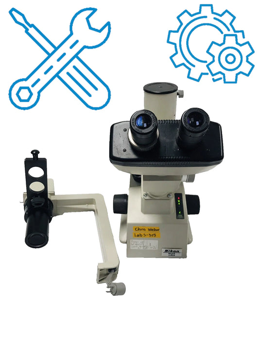 Nikon Inverted Microscope TMS with 3 Objectives AS-IS Parts / Repair 4x 10x 20x