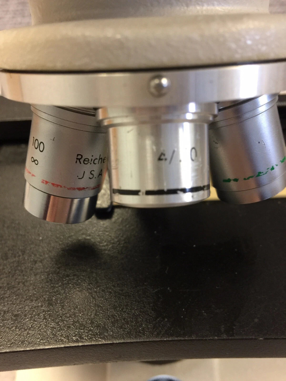 Reichert Jung Series 150 Laboratory Microscope With 4 Objectives tested warranty