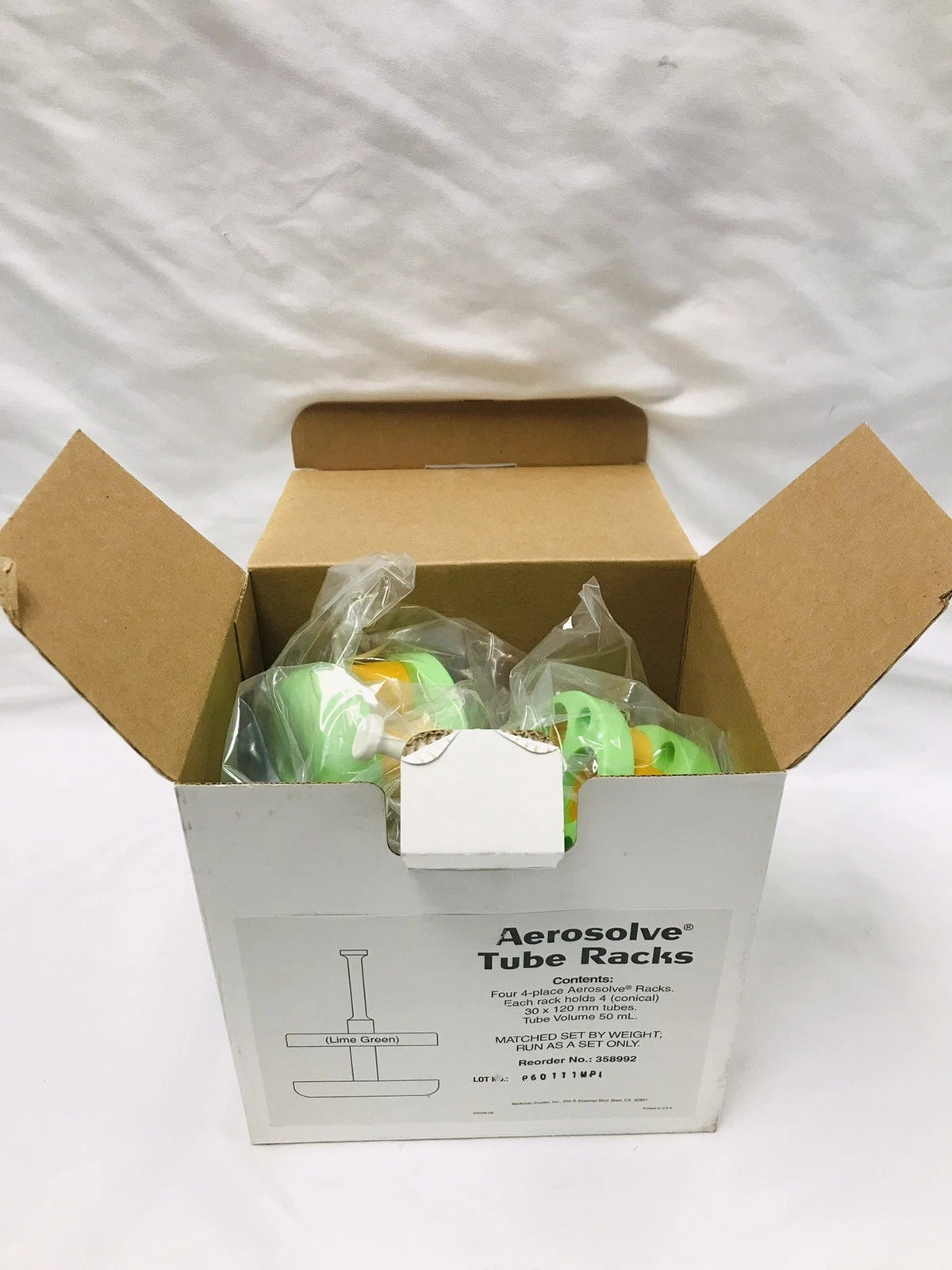 New Sealed Set of 4 Beckman Coulter Aerosolve Tube Racks 358992