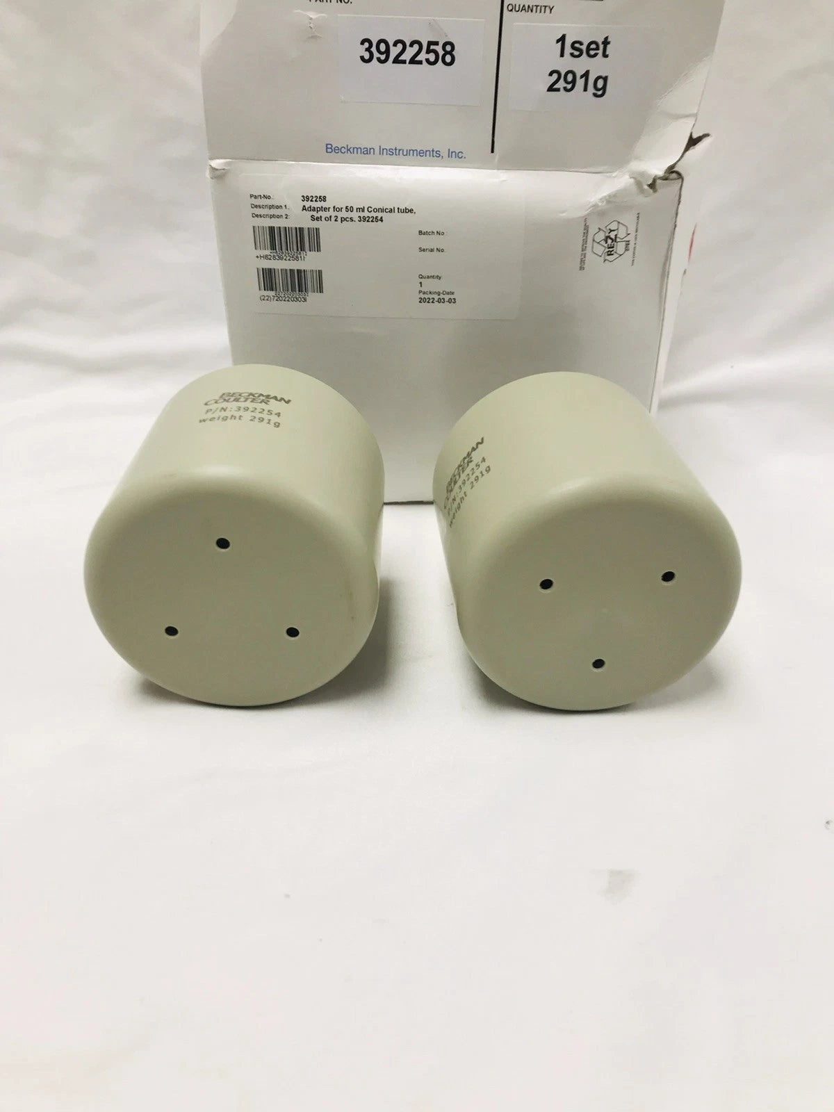 2x Beckman Coulter 392254 Centrifuge Rotor Conical Tube Adapters 3x50mL 392258