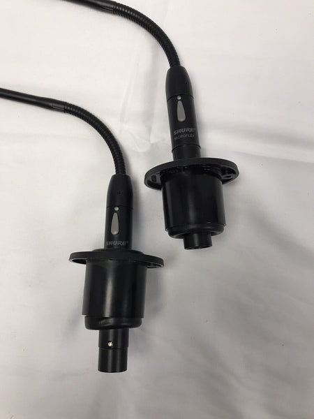 Lot Of 2 Shure Microflex Condenser 150 Ohm MX412 With WL 185 Microphones Goose