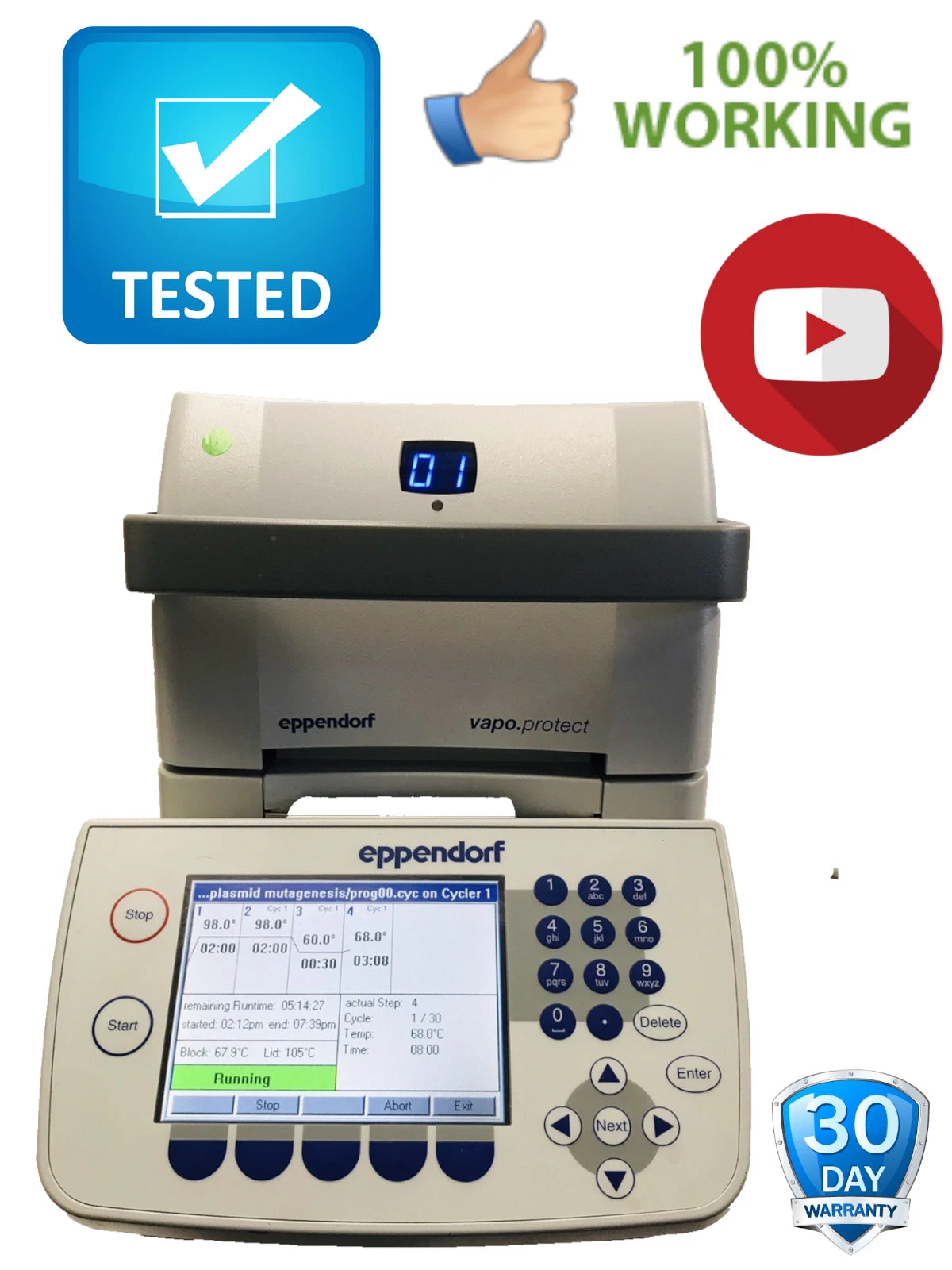 Eppendorf Mastercycler PRO S PCR Thermal Cycler 6325 W/ Controller TESTED