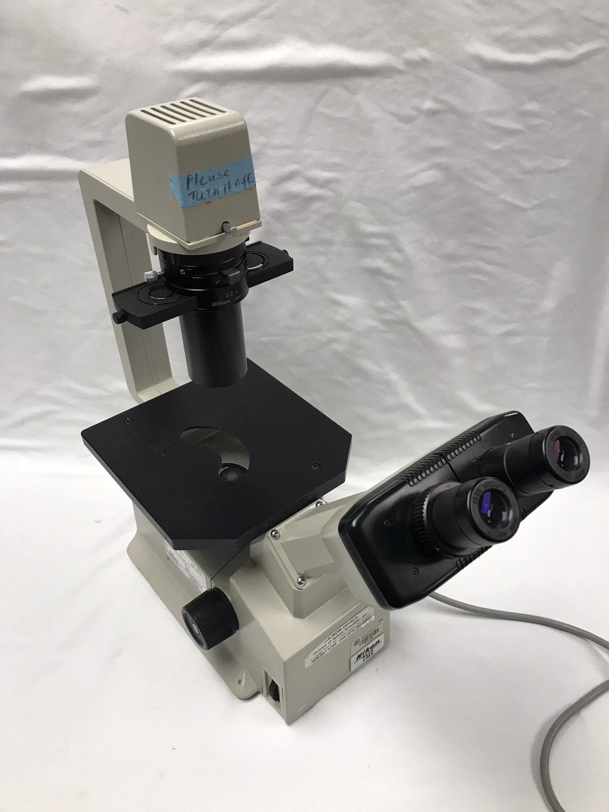 Nikon TMS Phase Contrast Inverted Microscope 2 Objectives 10x 20x Binocular
