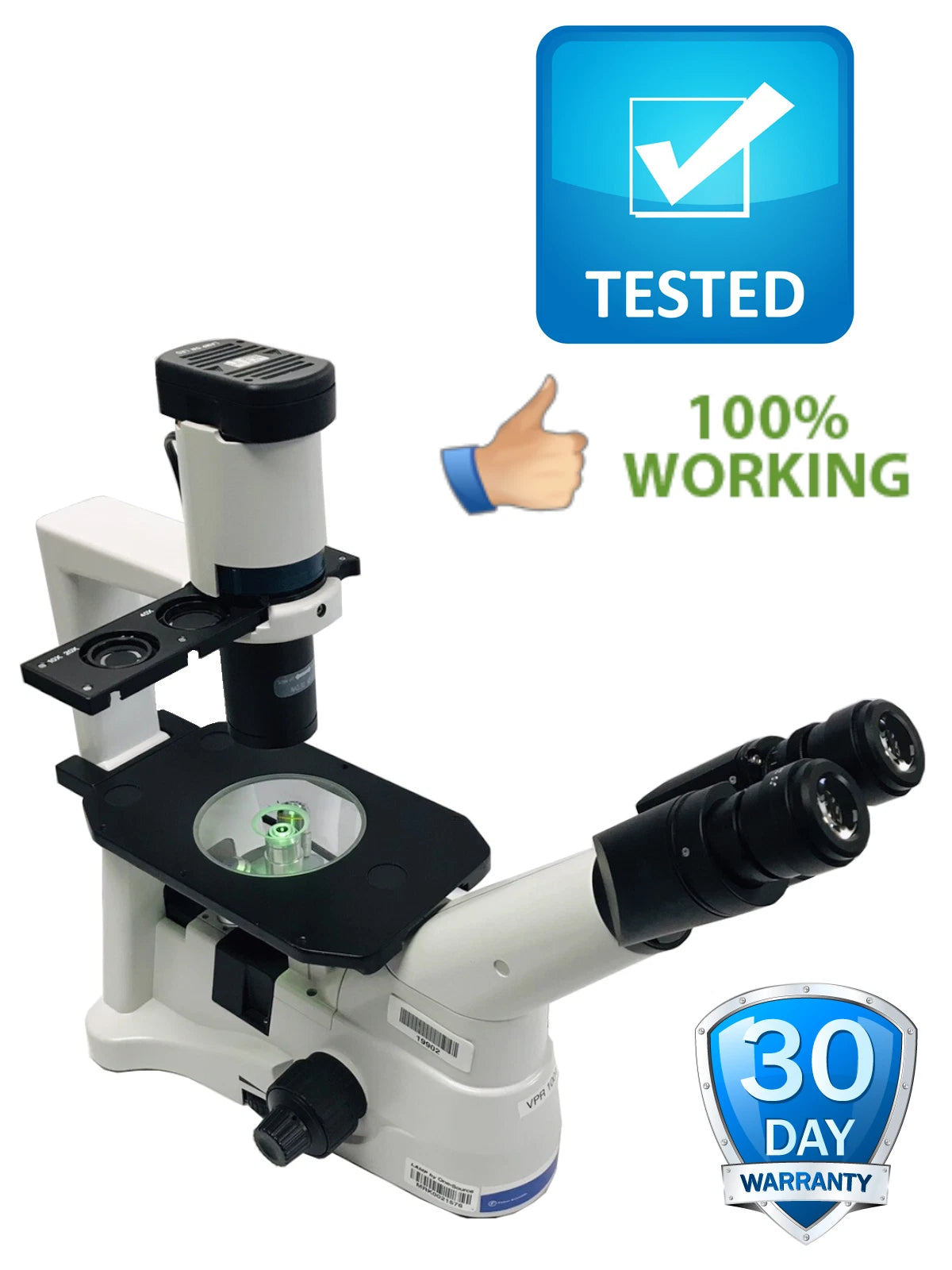 Fisher Micromaster Inverted Microscope 12575250 w/4x 10x 20x Objectives