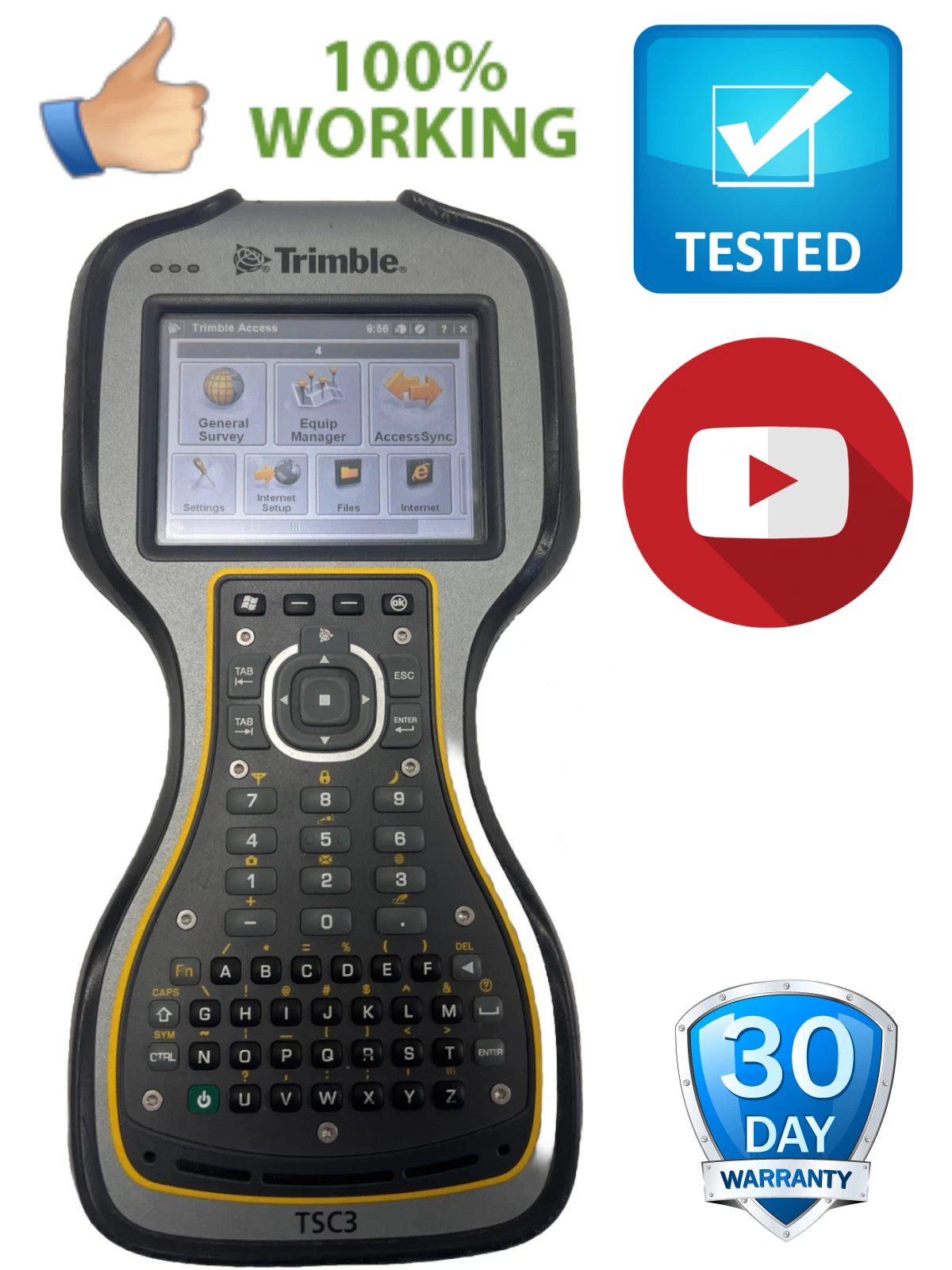 Trimble TSC3 Survey Controller Access 2015.22 General Survey Tested Working Power Supply Working