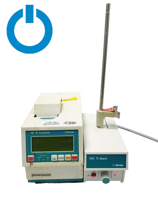 Metrohm 756 KF Coulometer with 703 Ti Stand Power Up Tested