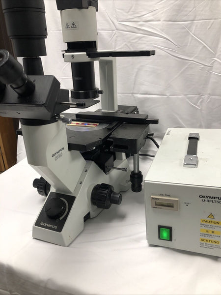 Olympus CK40 Inverted Fluorescence Phase Contrast Microscope Tested working