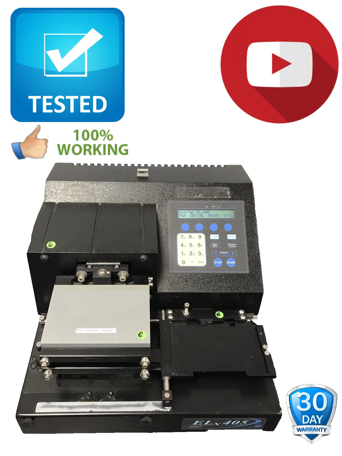 Bio-Tek Deep Well Plate Washer Part Number ELx405 Select ELX405U Tested Working