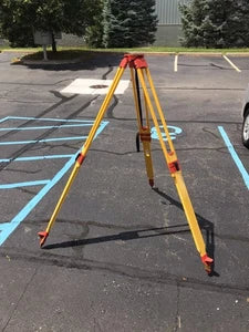 Heavy Duty Wooden Surveyors Tripod Surveying Equipment Construction Yellow