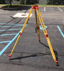 Heavy Duty Wooden Surveyors Tripod Surveying Equipment Construction Yellow