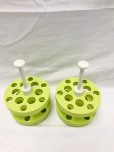 Lot of 2 Beckman Green Adapter 359487 6x15mL and 6x 3-5ml for Areosolve Buckets