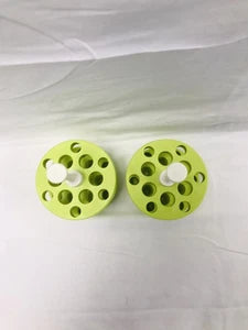 Lot of 2 Beckman Green Adapter 359487 6x15mL and 6x 3-5ml for Areosolve Buckets