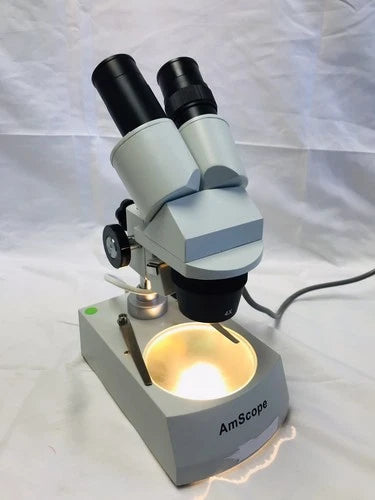 AmScope SE306-P 20x-40x Binocular Stereo Microscope with Dual Lights Tested