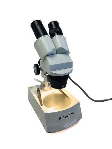 AmScope SE306-P 20x-40x Binocular Stereo Microscope with Dual Lights Tested