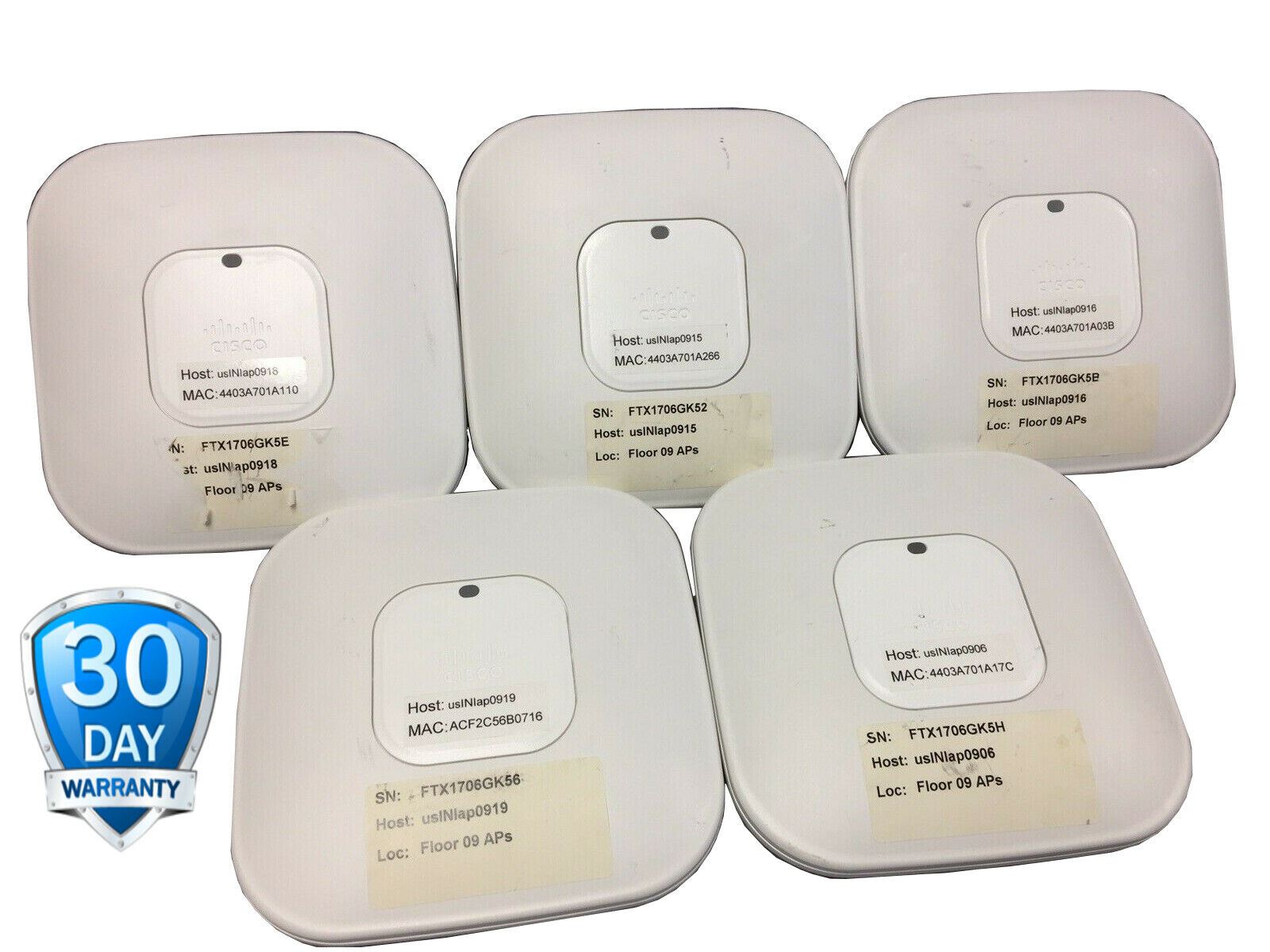 Lot of (5) Cisco Aironet Wireless Access Points AIR-CAP3602i-A-K9 free shipping