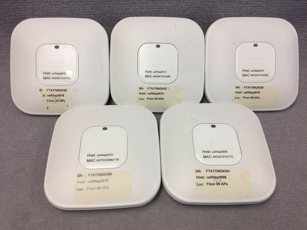 Lot of (5) Cisco Aironet Wireless Access Points AIR-CAP3602i-A-K9 free shipping