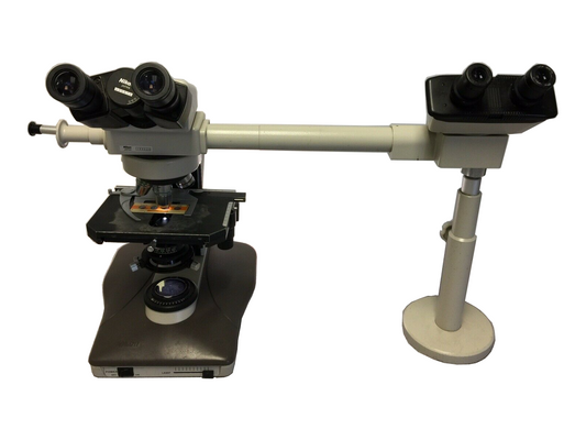 Nikon Labophot-2 Microscope + Dual Head Teaching Microscope Tested! 4 Objectives