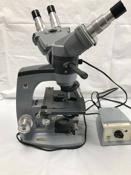 AO Spencer American Optical Dual 1036A Microscope with Objective Lens Project #3