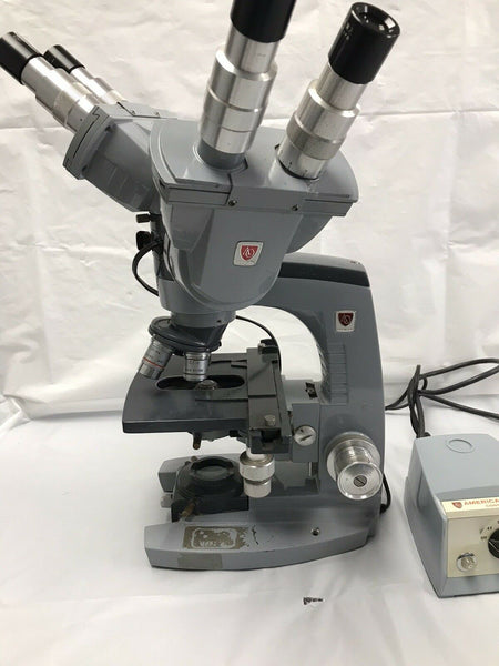 AO Spencer American Optical Dual 1036A Microscope with Objective Lens Project #3