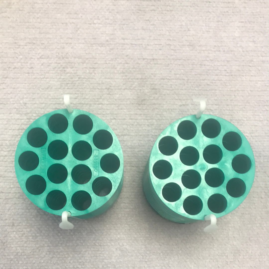 Beckman Coulter 339180 14x 15ml Tube Bucket Insert Green & Pads Set of 2