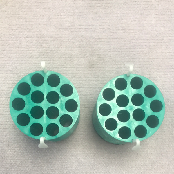 Beckman Coulter 339180 14x 15ml Tube Bucket Insert Green & Pads Set of 2