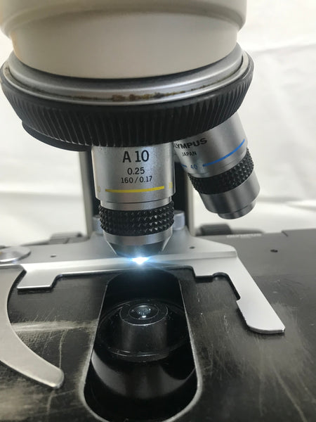 Olympus BH2 BH-2 Microscope 3 Objectives 10x 40x & 100x & Lamp